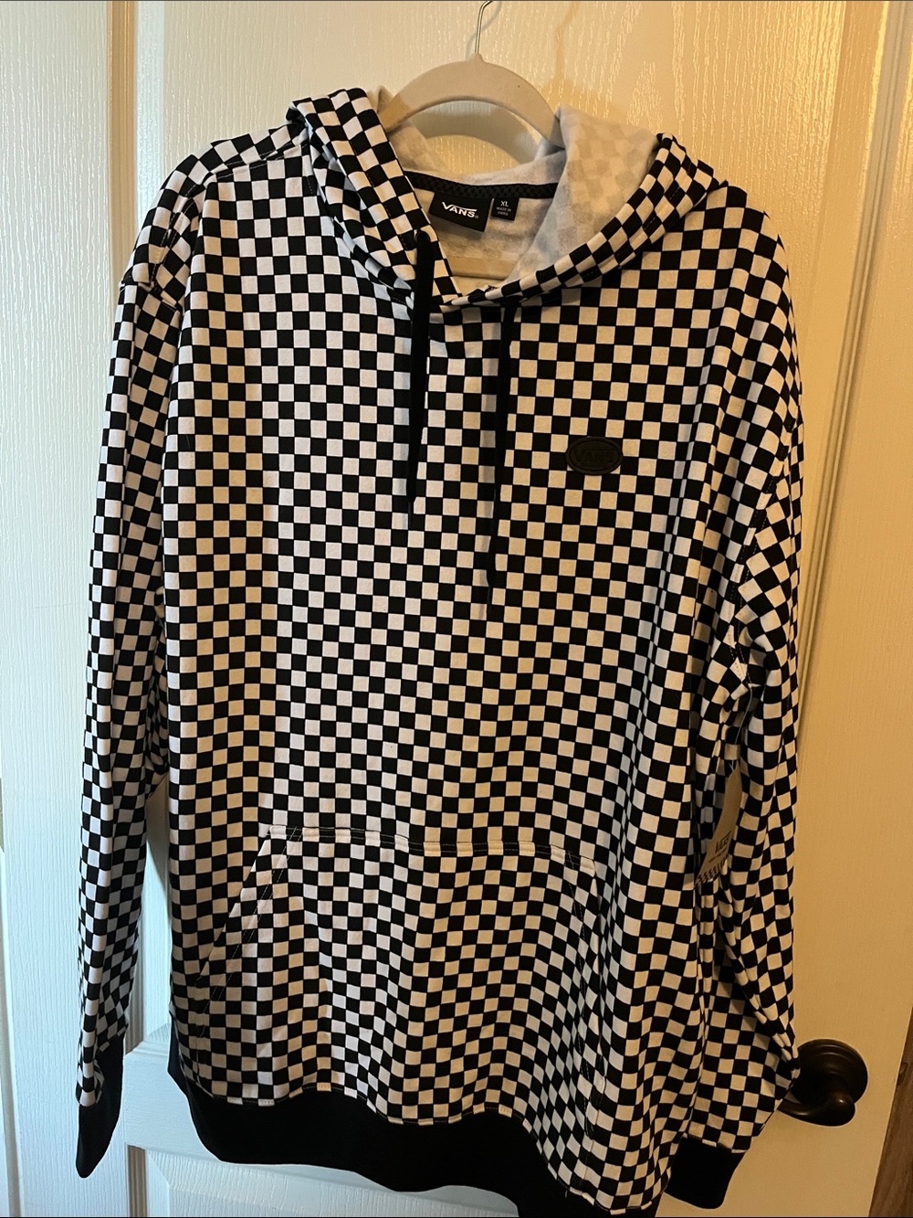 Vans Black & White Checkered pull over Hoodie
